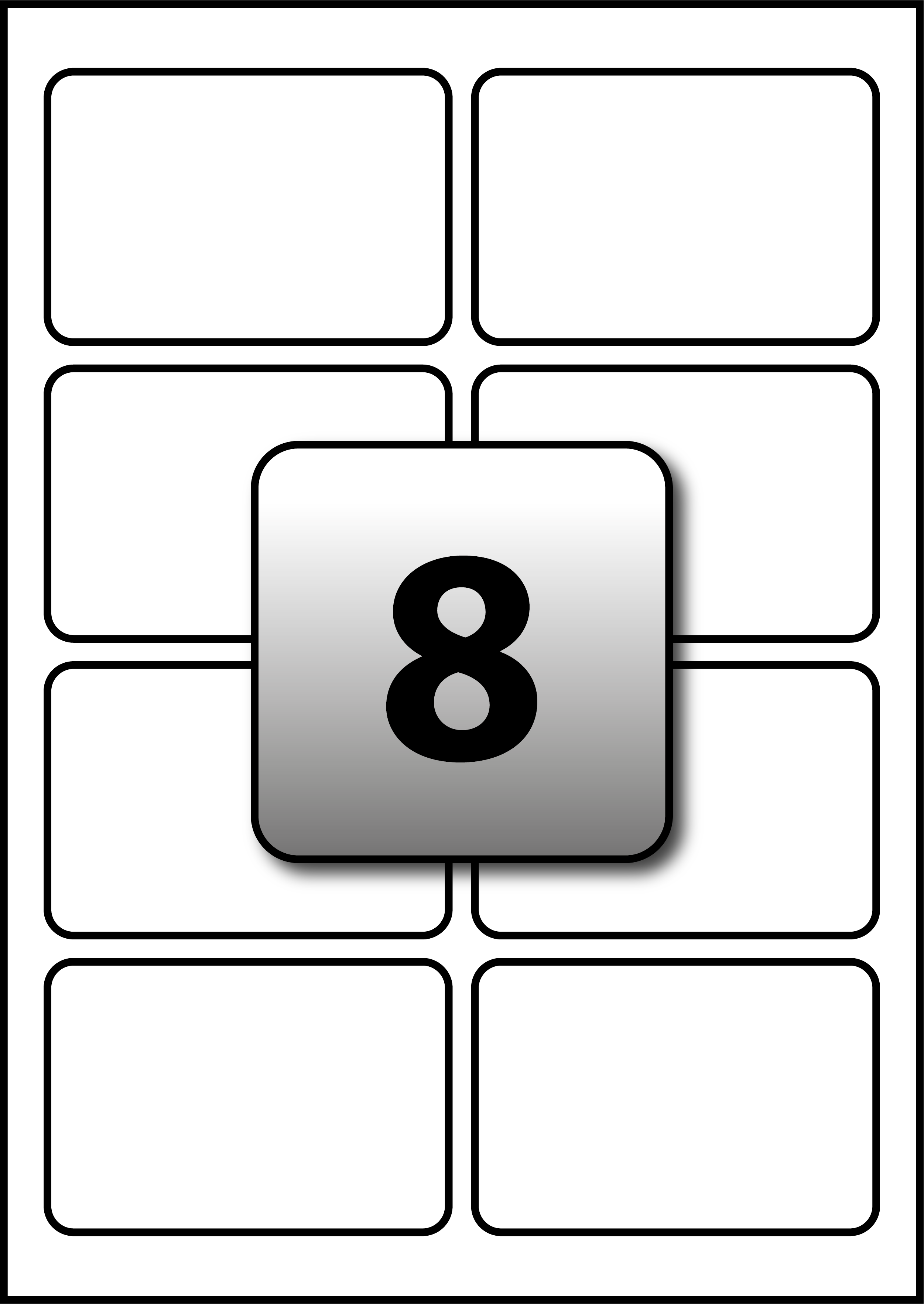 8 Rectangle Labels per A4 sheet 92 mm x 62 mm Flexi Labels